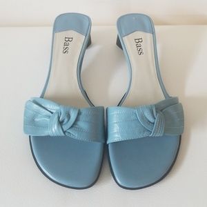 100 %Leather Bass Slides with Comfy Heals